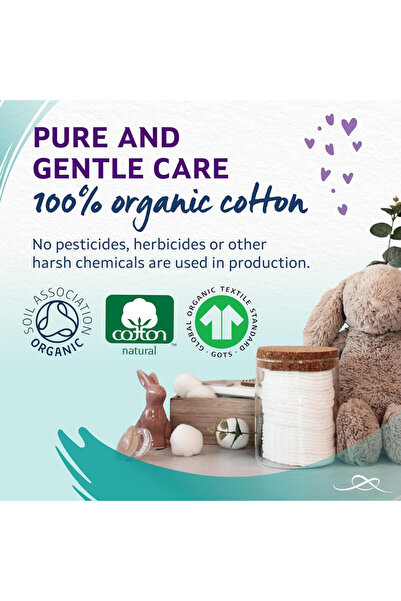 Lil-Lets Baby Cotton Wool Balls, 100 Count, Certified Organic, 100% Pure Cotton Wool-100pcs