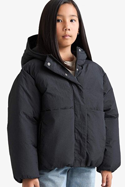 DeFacto Girl's Waterproof Hooded Zippered Puffer Coat E9813A825Au