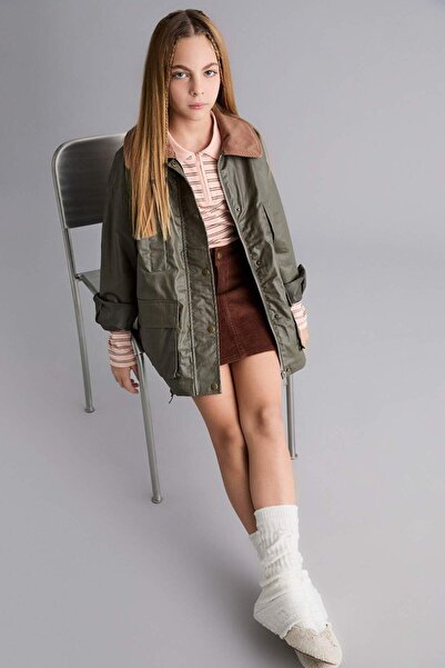 DeFacto Girl's Contrast Collar Zippered Parka F0047A825Au