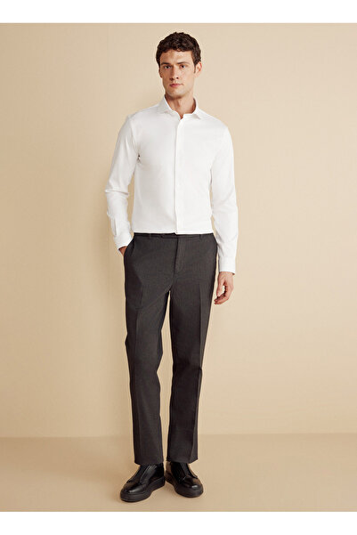 BROOKS BROTHERS Normal Bel Düz Paça Standart Antrasit Erkek Pantolon BBFW25MP...