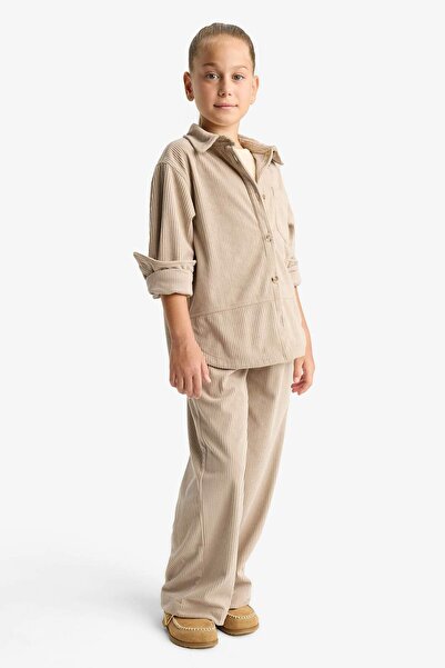 DeFacto Pantaloni pentru fetiță croi larg pe picior cu talie elastică cu picioare largi F3845A825WN