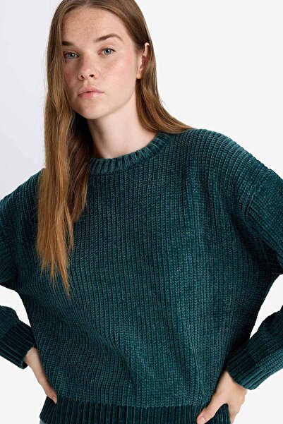 DeFacto Regular Fit Crew Neck Chenille Sweater C6227Ax25Cw