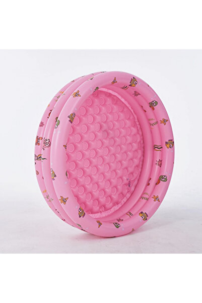 Krista Inflatable pool with inflatable floor, three pink rings, 100 cm