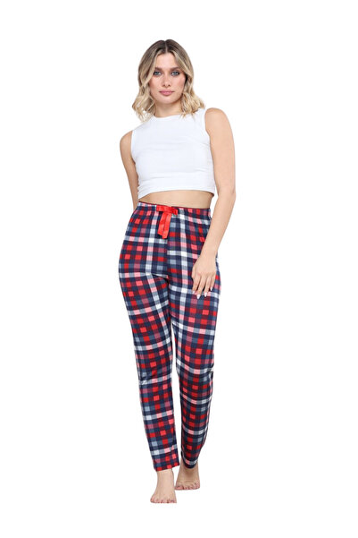 Budi Pajama Bottoms Modal Ring Viscose Fabric-Poeti Square Patterned
