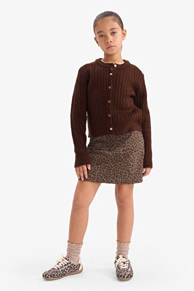 DeFacto Girl's Crew Neck Buttoned Knitwear Cardigan G3066A825Au