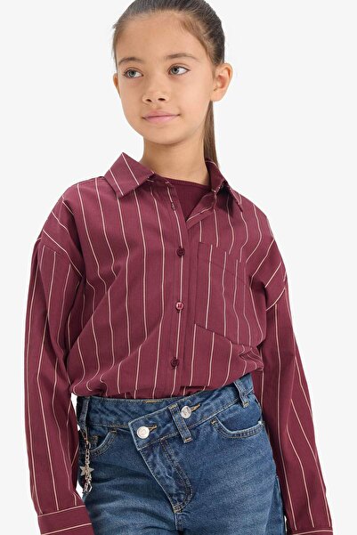 DeFacto Girl's Regular Fit Poplin 2-Pack Long Sleeve Shirt G3254A825Wn