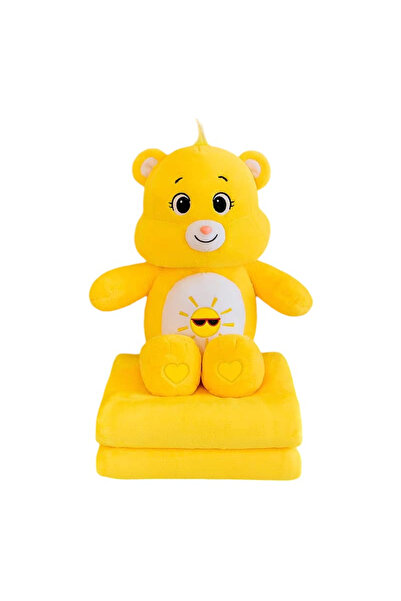 Krista Jucărie de pluș și pernă cu pătură incluse, Ursuleț de pluș galben