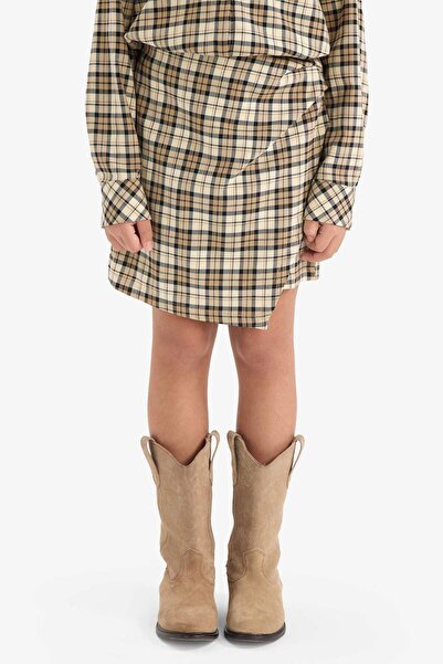 DeFacto Girl's Cotton Checkered Shorts Skirt G1899A825Au
