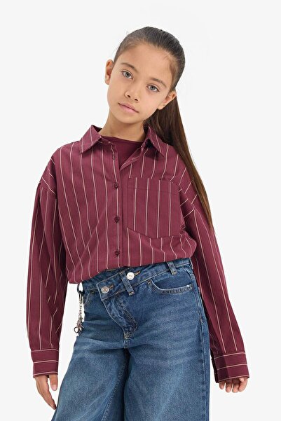 DeFacto Girl's Regular Fit Poplin 2-Pack Long Sleeve Shirt G3254A825Wn