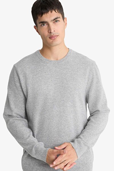 DeFacto 100% Wool Standard Fit Crew Neck Sweater F3127Ax25Wn