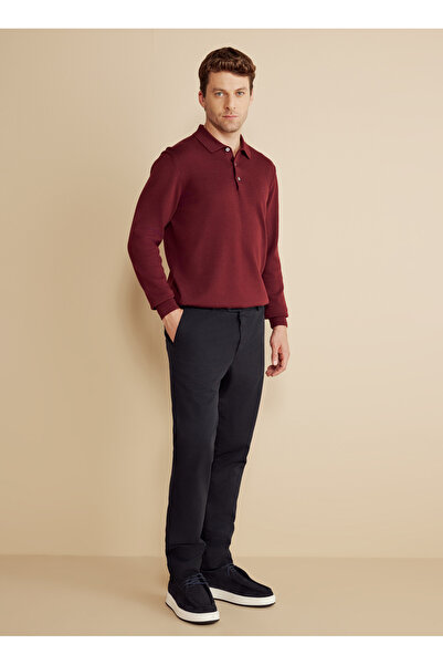BROOKS BROTHERS Normal Bel Düz Paça Standart Lacivert Erkek Pantolon BBFW25MP...
