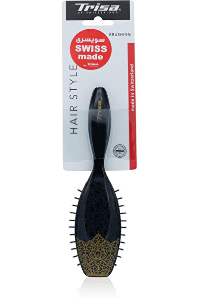 Trisa hairbrush Hair style - swiss made - rubber cushion Grip - Suitable For Short And Long Hair