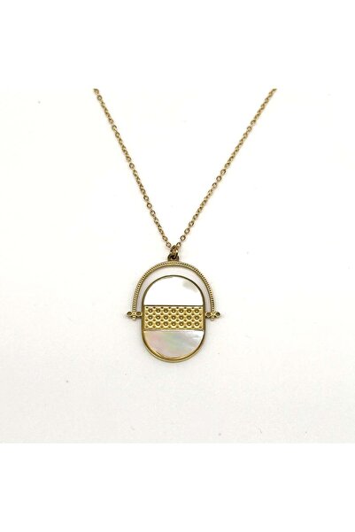 Twenty Eight قلادة من الفولاذ الأبيض اللامع