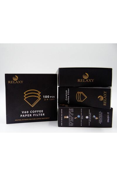 RELAXY V60 Coffee Filters,Disposable Paper Filters, Size 02, Fits Pour Over Coffee Dripper 2-4 Cups,100 pcs