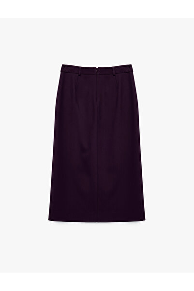 Koton Fleto Midi Pencil Skirt with Pocket and Slit Detail