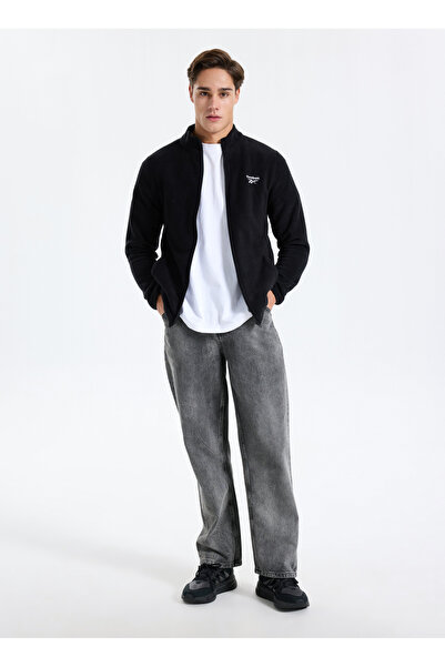 Reebok Cn 10904 Pier Polar Fz Black Regular Fit Straight Men's Zip Jacket