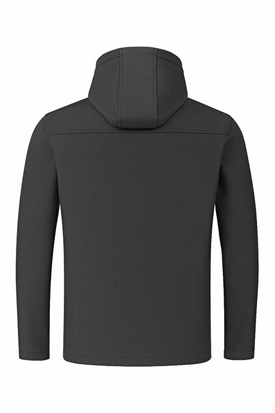 Çamdalı İş Elbiseleri SOFTSHELL МОНТ З КАПЮШОНОМ ФУМЕ СІРИЙ 3 КИШЕНІ