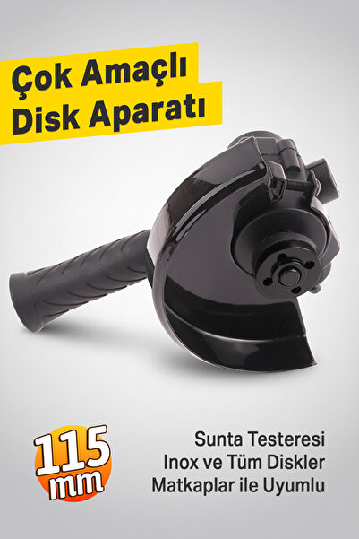 Badem10 Siyah 115 mm Sert Plastik Çok Amaçlı Taşlama Disk Aparatı Seti Sunta ...