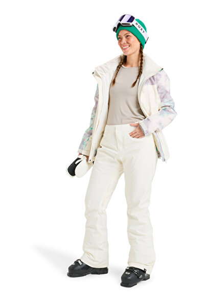 Quiksilver ERJTP03299-BACKYARD PT Beyaz Normal Düz Kadın Kayak Pantolonu