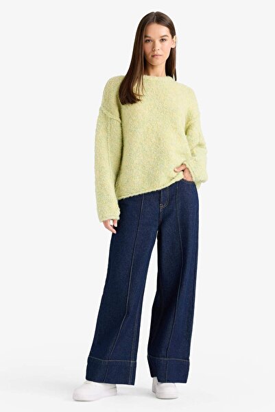 DeFacto Wool Blend Crew Neck Oversized Fit Knitwear Sweater F3256Ax25Wn