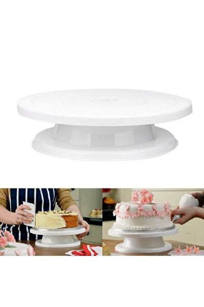 SUPER TRENDS SUPER TRENDS® Cake or Cookie Decorating Rotating Platter, Diameter 28cm, Height 7 cm, White