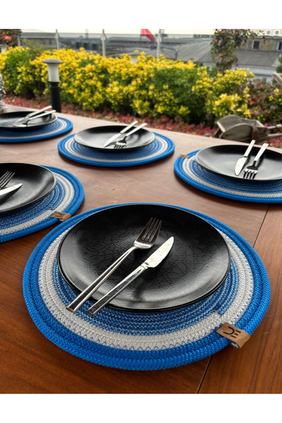 Home Inn Home Textile 6-Piece Round Placemat Set – Easy to Clean, for Modern Tables