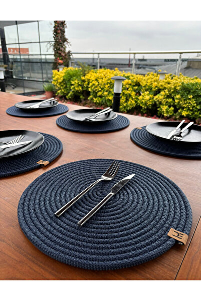 Home Inn Home Textile 6-Piece Round Placemat Set – Easy to Clean, for Modern Tables