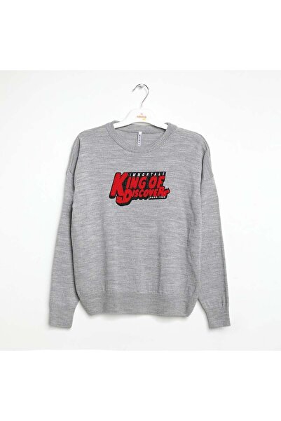 NANİCA Gri Boy's Lettered Sweatshirt 6-16 Years Old