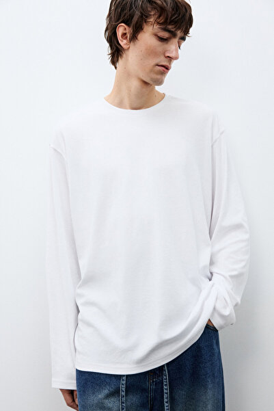 ELNOYA سويت شيرت قصة فضفاضة أساسي بأكمام طويلة للجنسين – ياقة دائرية مريحة لل...