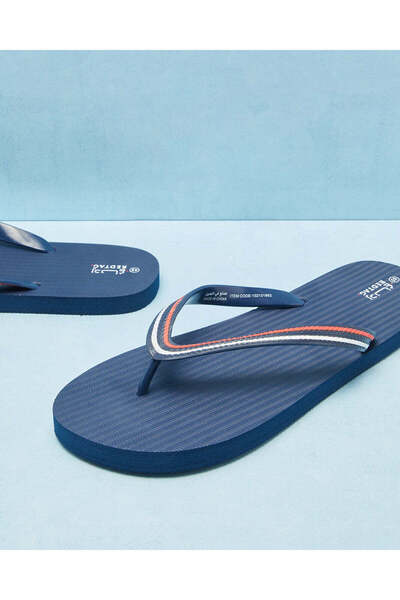 REDTAG Men Navy Striped Toe Post Slipper