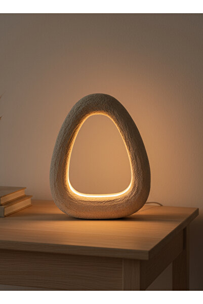 Misinko Ona Alçı Dokulu Dokunmatik Led Masa Lambası (16 x 20,5 cm)