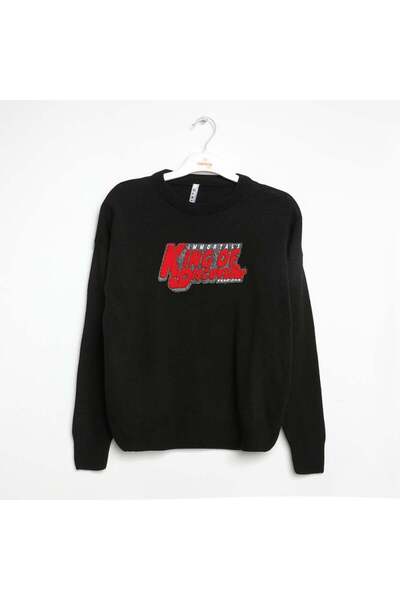 NANİCA Boy's Knitted Sweater with Letters 1-5 Years Old