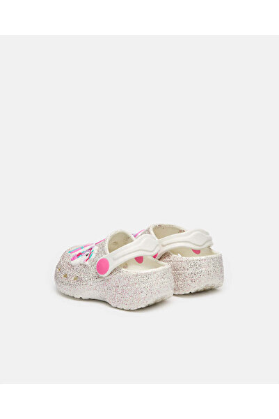 REDTAG Infant Girls White Glitter Unicorn Clog