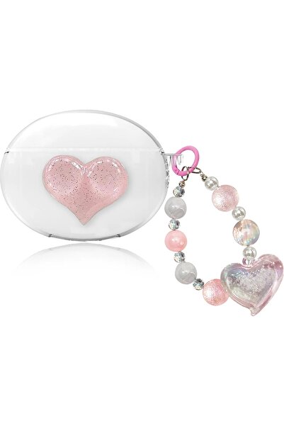 Guleron حافظة شفافة متوافقة مع Huawei Freebuds 5i باللون الوردي القلبي