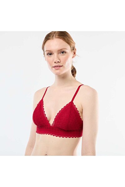 KİABİ Lace Triangle Bra RED