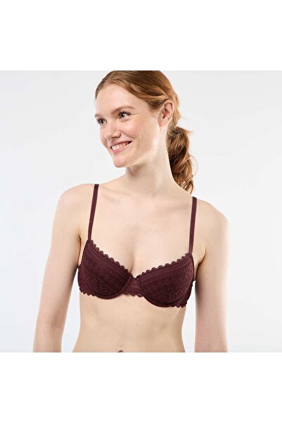 KİABİ Lace Balconette Bra BROWN