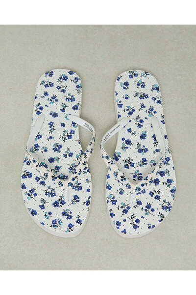 REDTAG Women White Floral Flip Flop