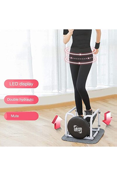 Alcoach Adjustable Mini Stepper with Resistance Bands & LCD — Home/Office, 130kg Capacity