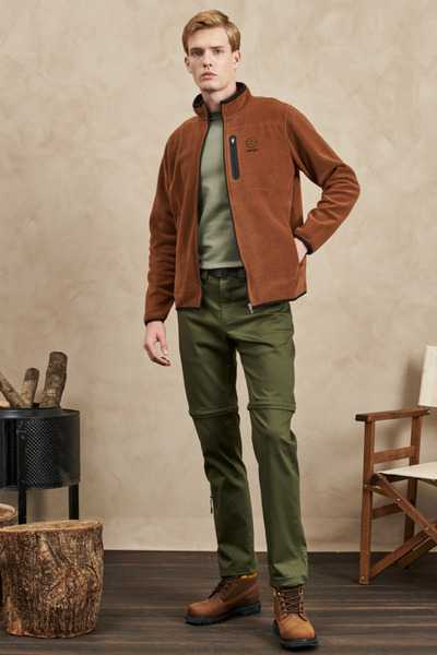 WRANGLER Regular Fit Kahve Erkek Şardonlu Polar Sweatshirt W222579sz