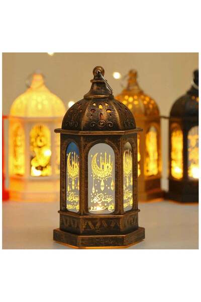 Nisf Alqamar Crescent Lantern Design Candle Holder - Decorative Ramadan Lanterns Set of 5