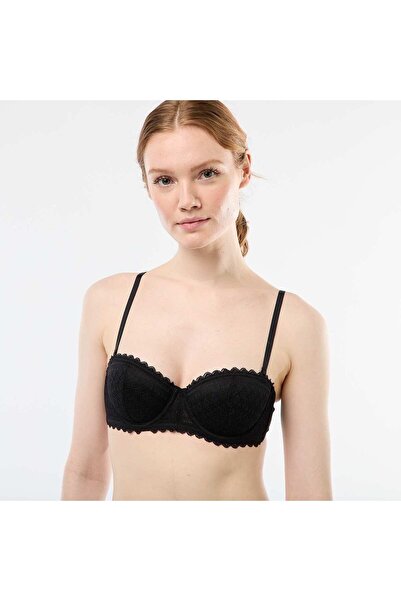 KİABİ Lace Balconette Bra BLACK