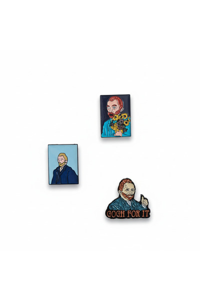 Otto Common مجموعة دبابيس مينا معدنية ملونة مكونة من 3 قطع 6