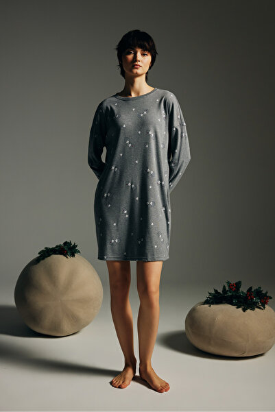 Hays Kadın Pamuklu Uzun Kollu Gecelik