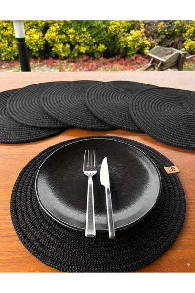 Home Inn Home Textile 6-Piece Round Placemat Set – Easy to Clean, for Modern Tables