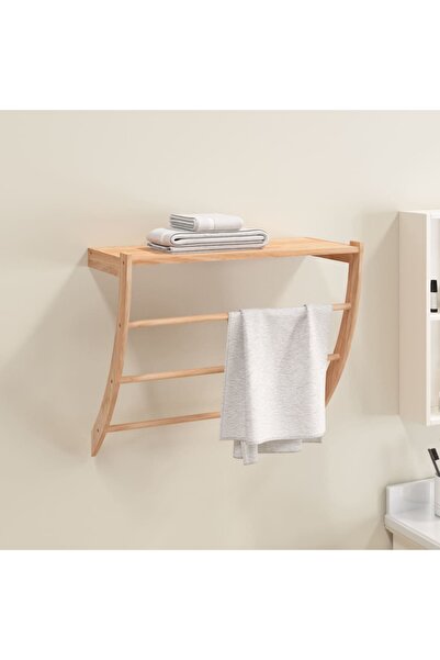 vidaxl رف مناشف 60x25.5x49 سم من خشب الجوز الصلب