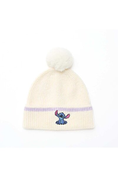 KİABİ قبعة بوم بوم ستيتش بيضاء