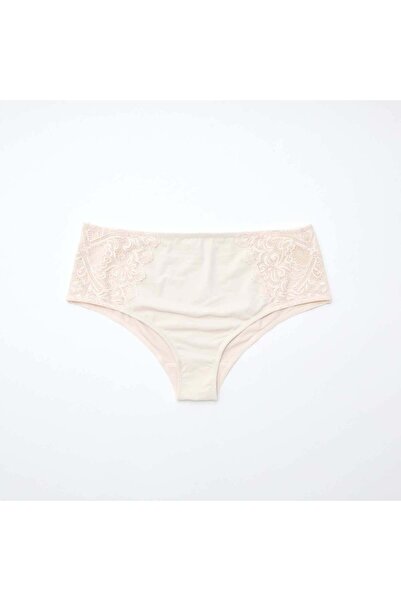 KİABİ High-Waisted Microfiber and Lace Briefs GREY