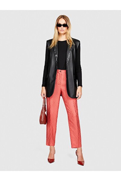 Sisley Women's Viscose Blended Carrot Cut Jacquard Pants 323A47R8Lf03Q-Sis8K5