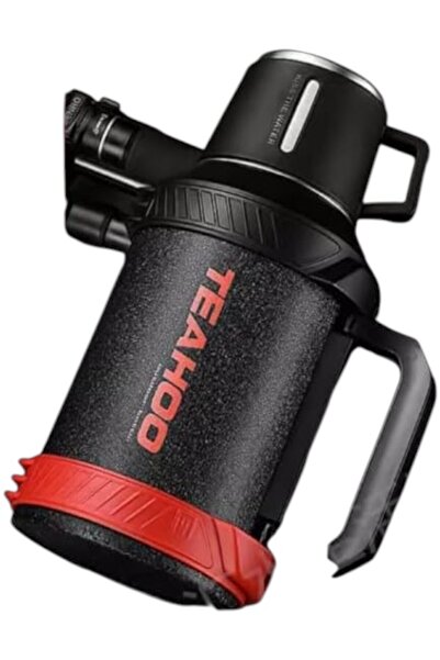 WDA 36H Insulated Jug with Plastic Handle, 1.3L, Keeps Drinks Hot or Cold, Black and Red