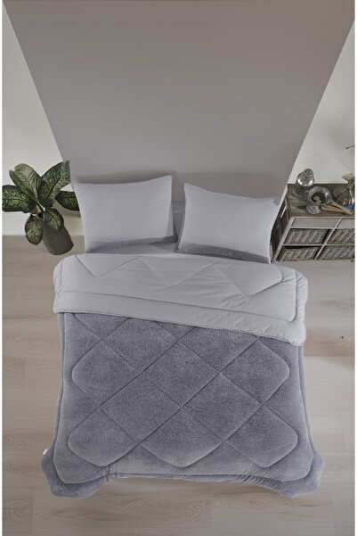 miruza ev tekstil Single Gray Wellsoft Quilt Double-Sided 155 X 215